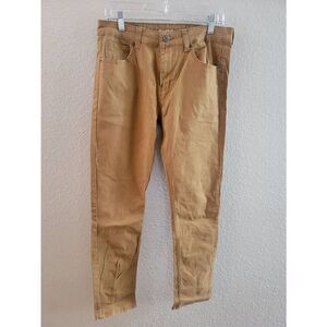 Carbon Men's Tan Zip Fly Freedom Flex Mid-Rise Skinny Jeans Size 32/32